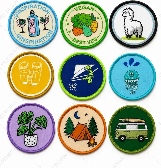Custom Eco-Friendly Nonwoven Felt Patches Flower Shape Plastic Material Sew-On Iron-On Back…