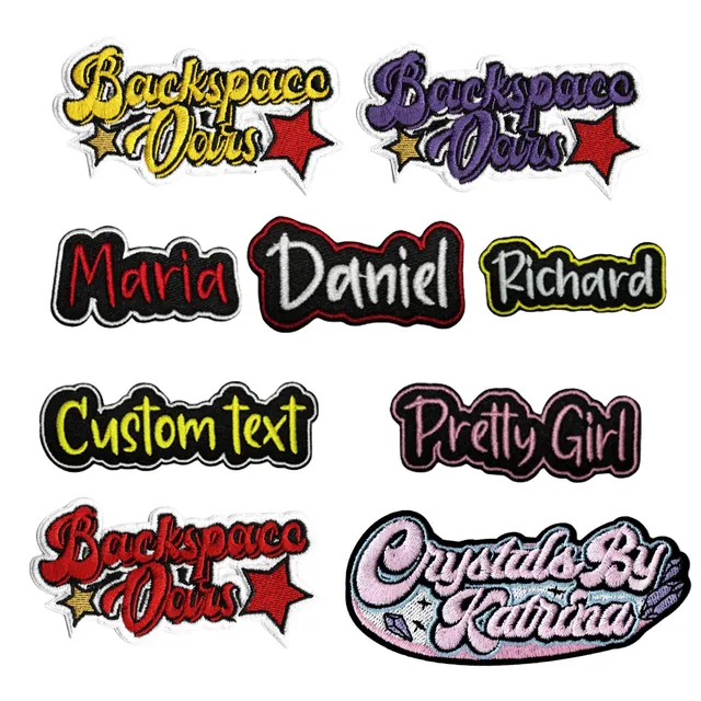 Chenille Embroidery English Patch Cloth PVC DIY Iron-On Embroidered Patches for Hat Clothes…