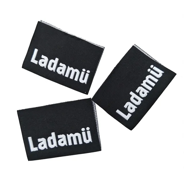 Custom Size Woven Labels Design Quality Recycled Material for Shirts Bags Shoes Clothing