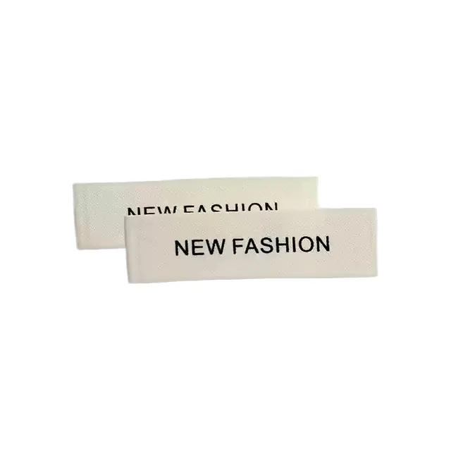 Eco-friendly Custom Organic Fabric Tags Laser Cut Rectangle Woven Clothing Labels for Shoes…