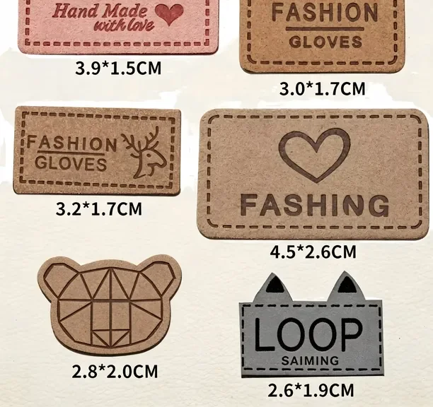 Personalized Embossed Leather Labels Custom Brand Logo Faux Leather Patches for Beanies…
