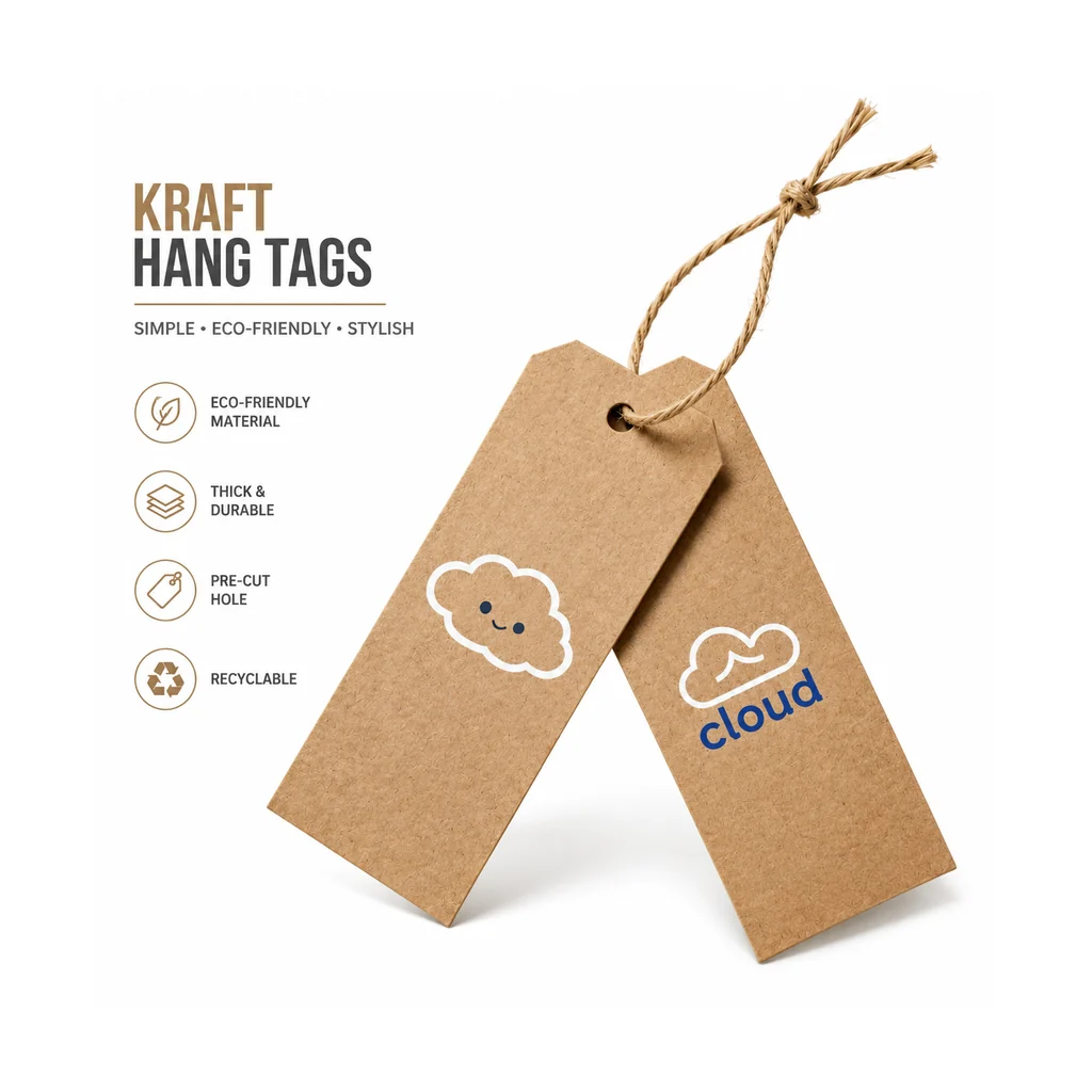 Custom apparel hang tag style 007 for brand trim programs