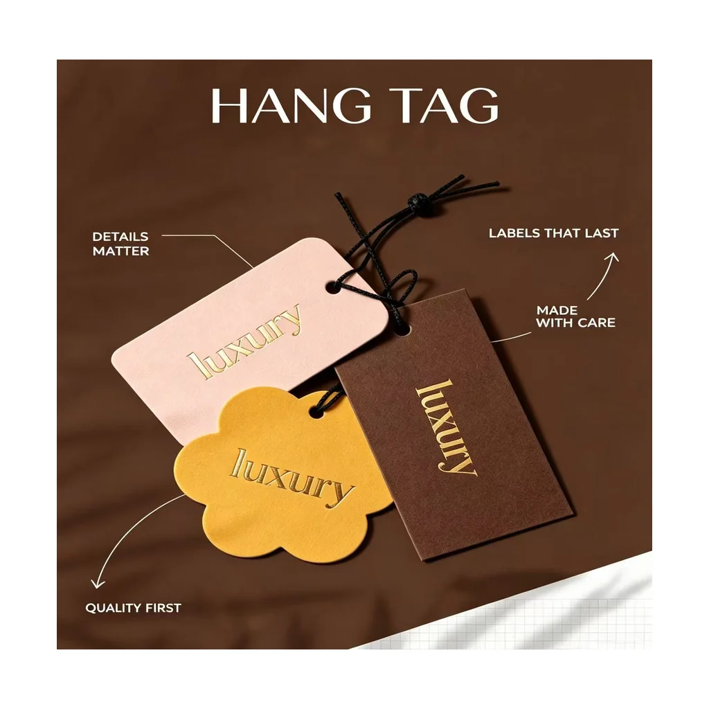 Custom apparel hang tag style 010 for brand trim programs