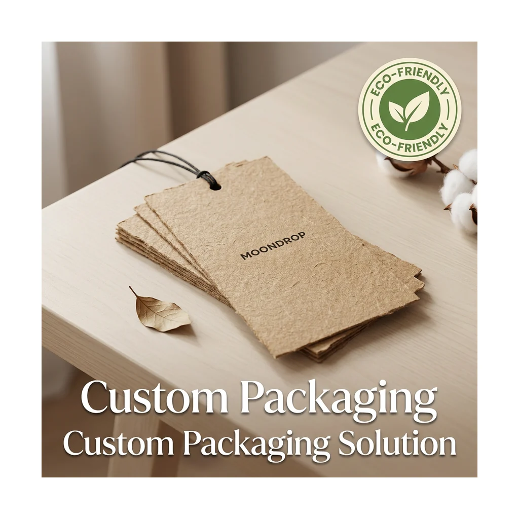 Custom apparel hang tag style 014 for brand trim programs