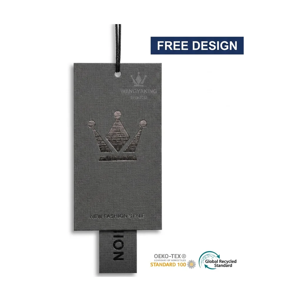 Custom apparel hang tag style 015 for brand trim programs
