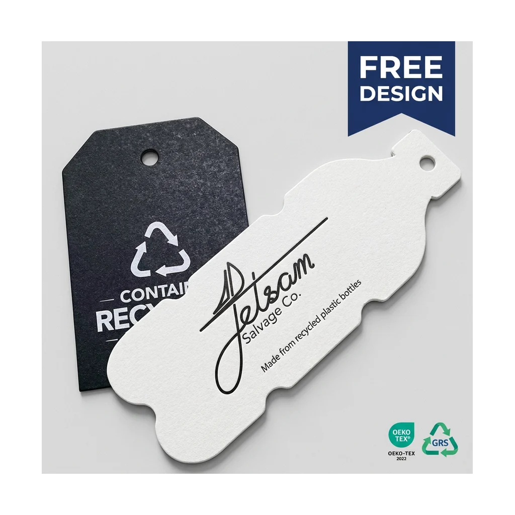 Custom apparel hang tag style 021 for brand trim programs
