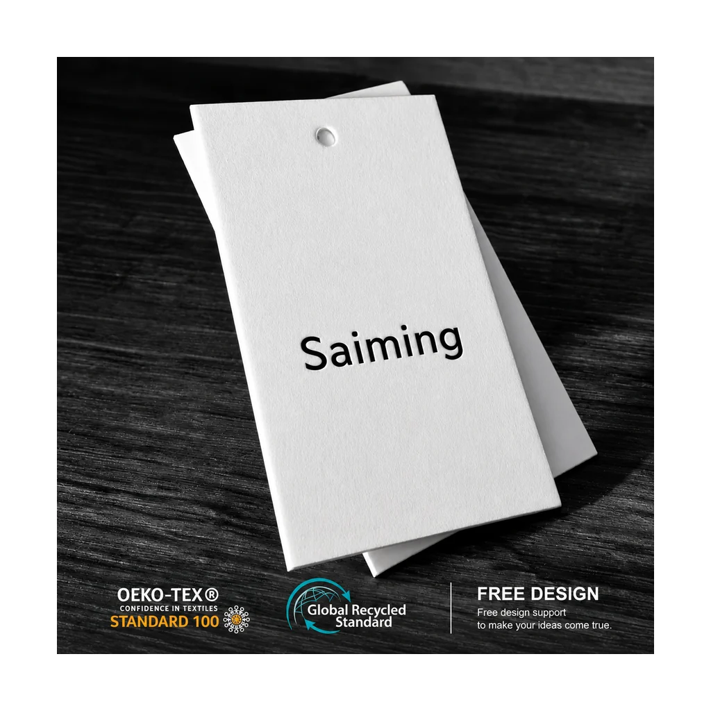 Custom apparel hang tag style 023 for brand trim programs
