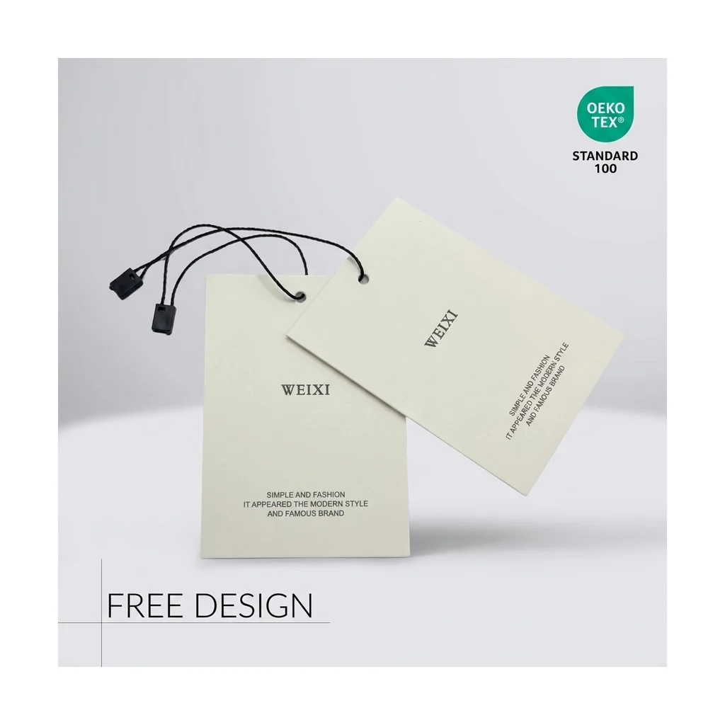 Custom apparel hang tag style 027 for brand trim programs