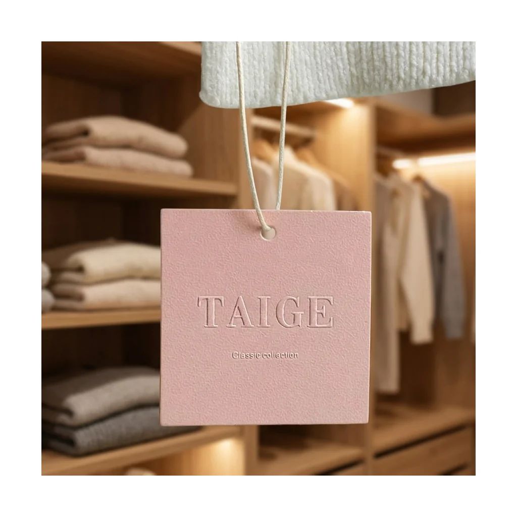 Custom apparel hang tag style 029 for brand trim programs