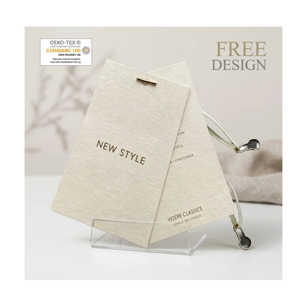 Custom apparel hang tag style 031 for brand trim programs