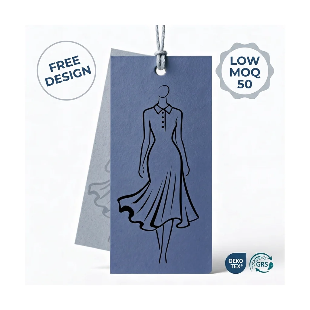 Custom apparel hang tag style 035 for brand trim programs