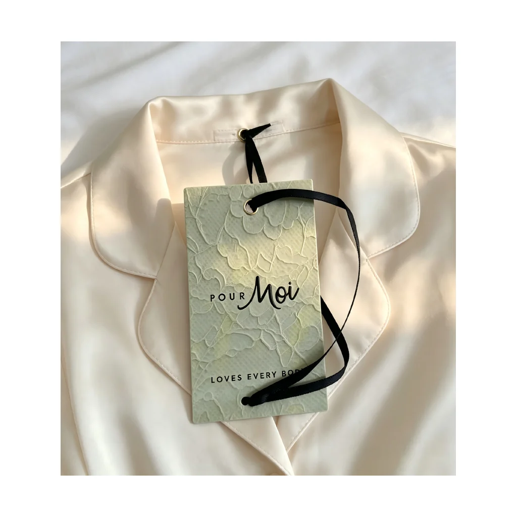 Custom apparel hang tag style 036 for brand trim programs
