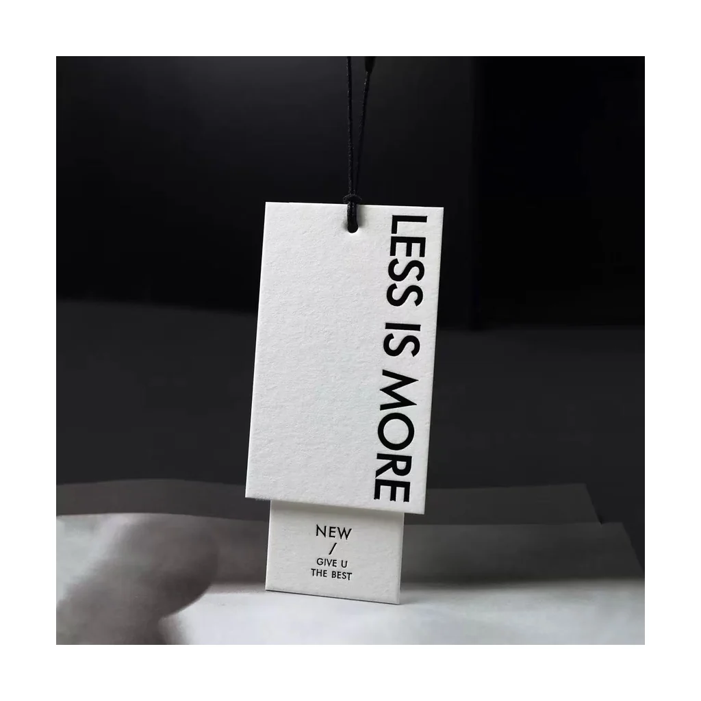 Custom apparel hang tag style 040 for brand trim programs