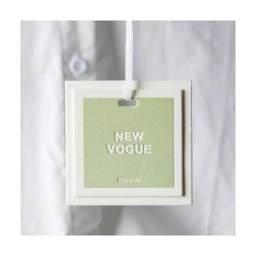 Custom apparel hang tag style 042 for brand trim programs