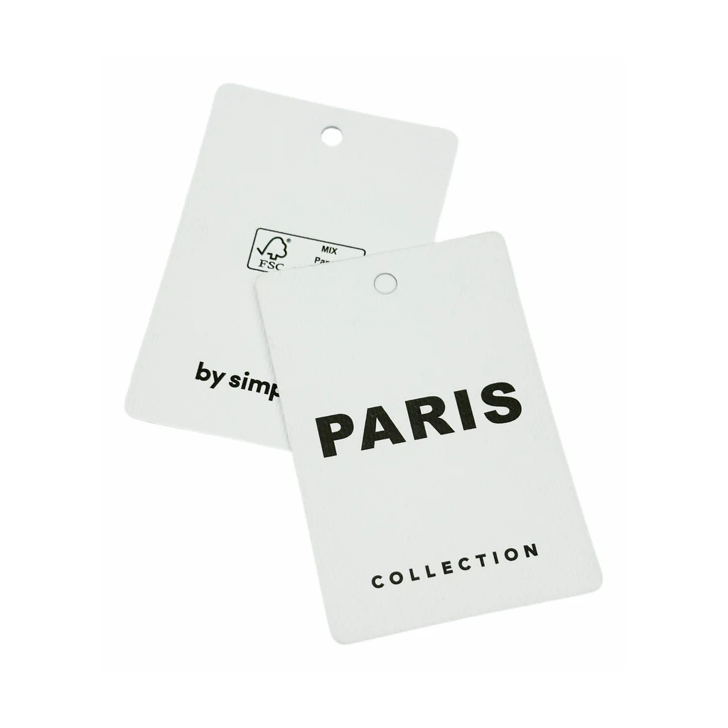Custom apparel hang tag style 046 for brand trim programs