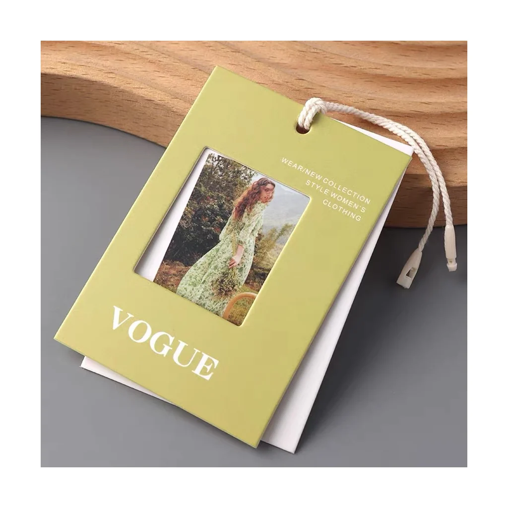 Custom apparel hang tag style 050 for brand trim programs