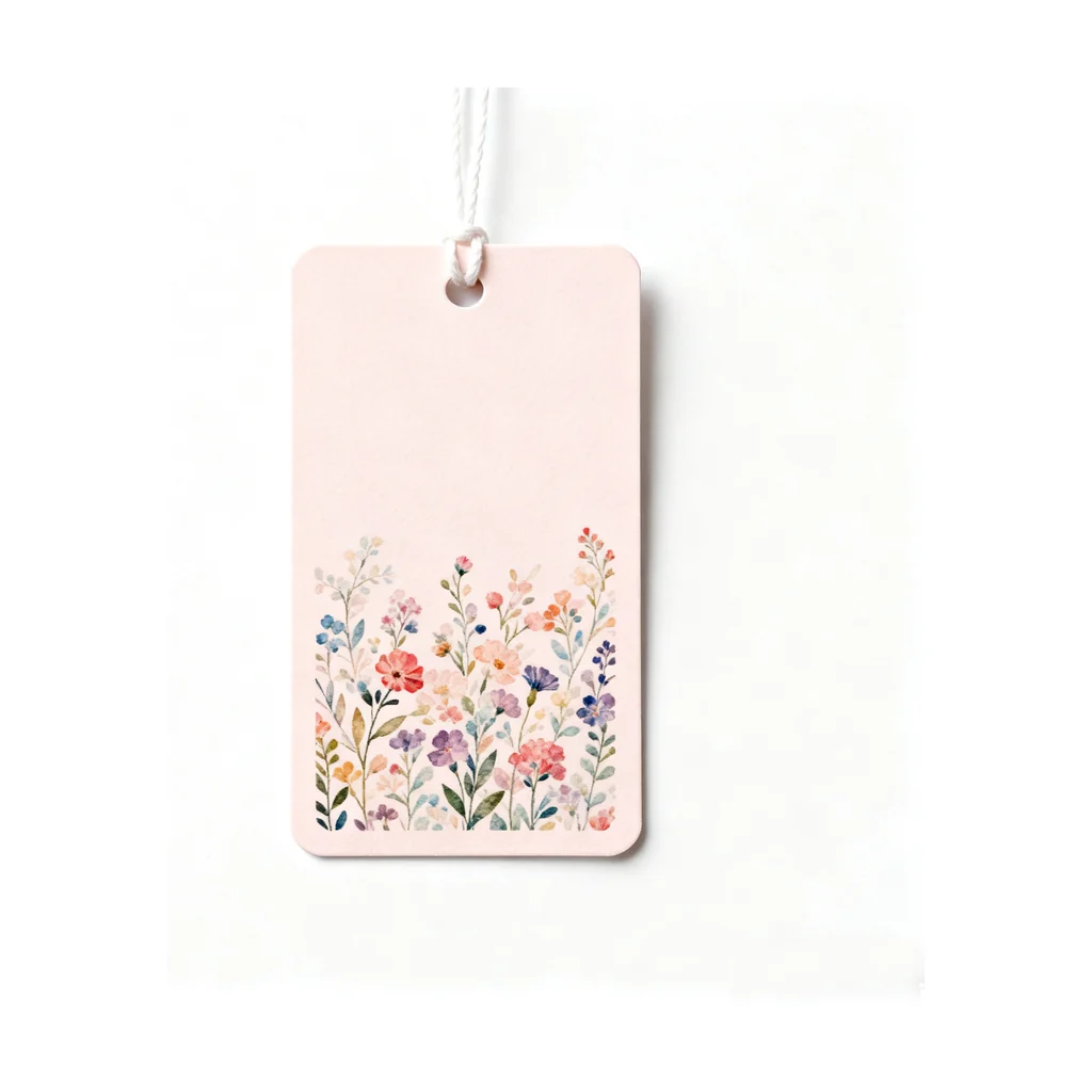 Custom apparel hang tag style 051 for brand trim programs