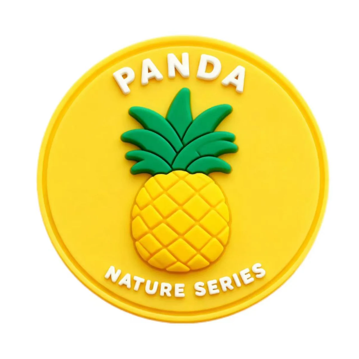 Yellow pineapple nature series custom PVC patch with raised rubber detail