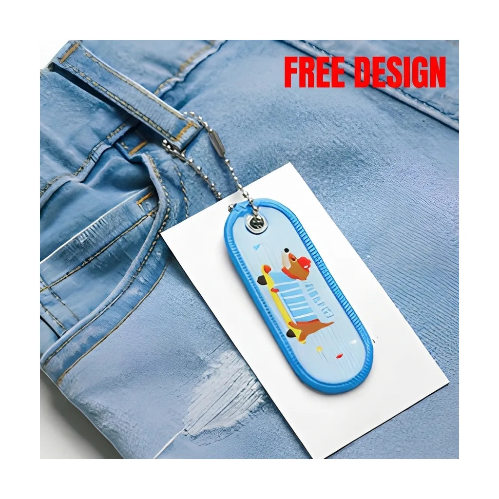 Custom woven keychain in bright multi-color artwork