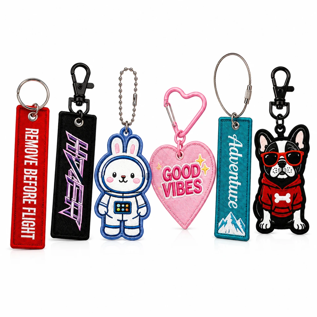 Custom fabric key tag for brand and event merchandise